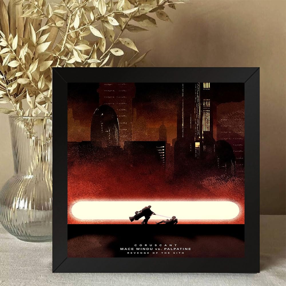 GADGETS WRAP Printed Photo Frame Matte Painting for Home Office Studio Living Room Decoration (10x10inch Black Framed) - Coruscant 2