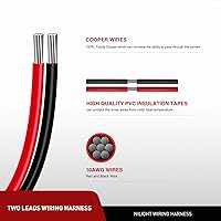 Vista 3 de Nilight Arnés de desconexión rápida de calibre 10 y 2 pines, cable de plomo de bala de conector SAE resistente