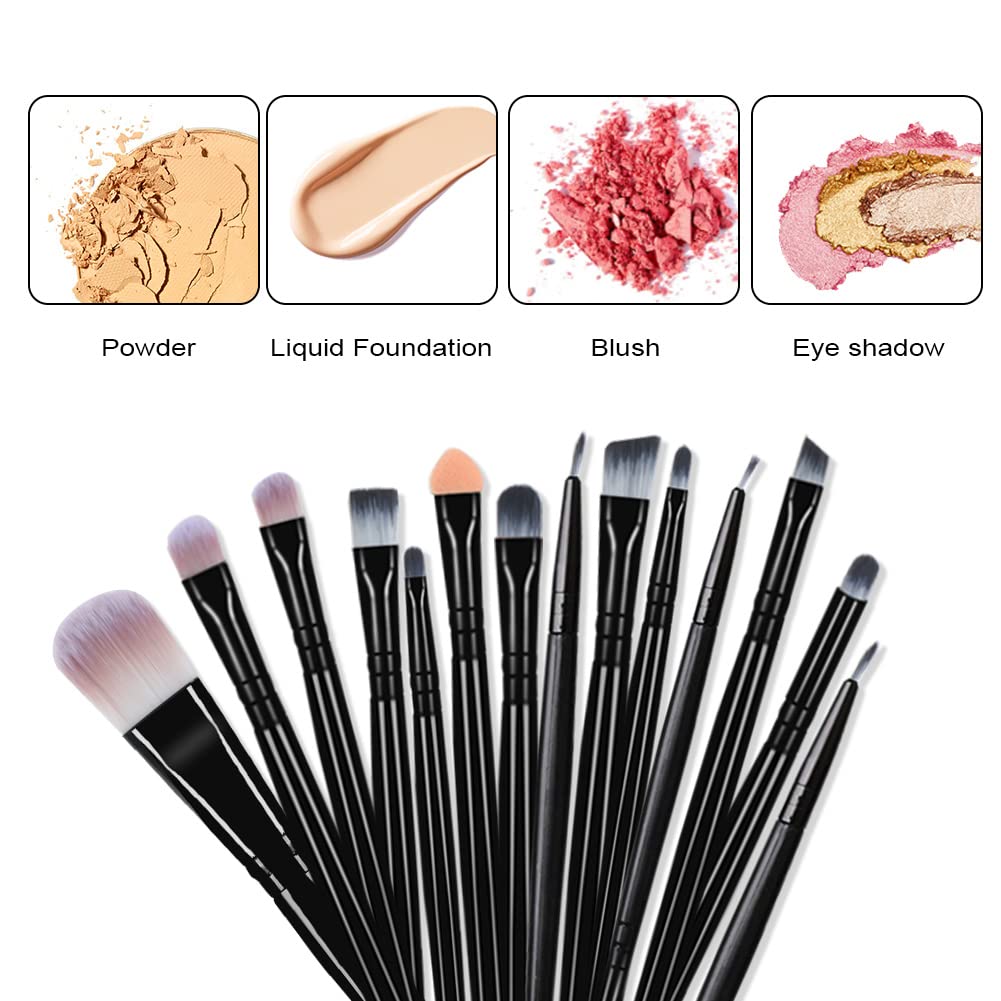 AOOWU Set de Brochas de Maquillaje Ojos, 20pcs Pinceles Maquillaje Profesional, Brocha Corrector Ojeras, Brochas Maquillaje para Sombras, Delineado, Difuminado, Crea un Look Perfecto
