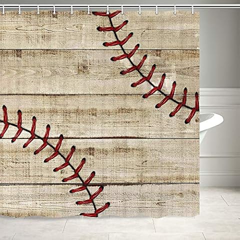 Baseball Cool Sports Shower Curtain by DYNH Cover