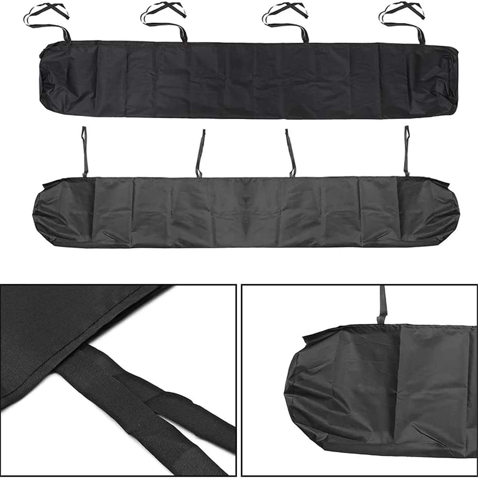 Housse Store Extérieur Housse Protection Paravent Extérieur Double - Polyéthylène Imperméable 168x35cm Noir Protection Paravent Jardin