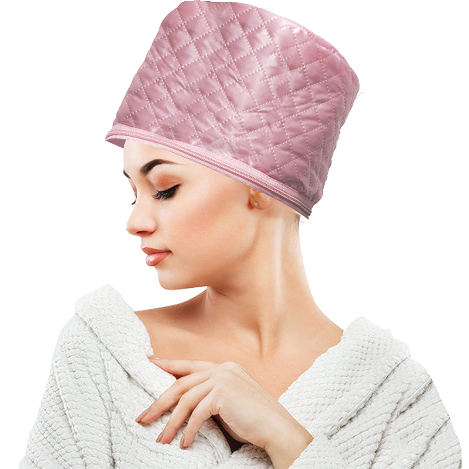 Hair Care Thermal Head Spa Cap Treatment with Beauty Steamer Nourishing Heating Cap, Spa Cap For Hair, Spa Cap (PINK)