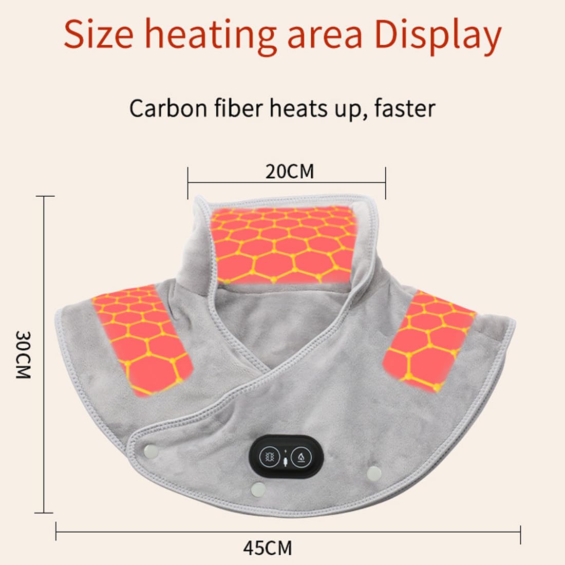 Almohadilla térmica para Cuello y Hombros, Envoltura terapéutica de Calor y vibración para un Alivio instantáneo del Dolor de Cuello con 3 configuraciones de Calor, Cuello y Hombros eléctricos con Vi