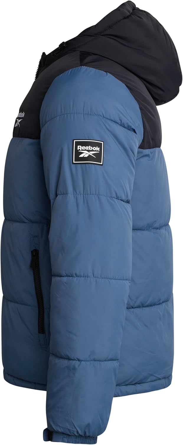 Reebok Mens Winter Jacket – Warm Heavyweight Mens Winter Coat – Wind Water Resistant Insulated Quilted Puffer Jackets for Men