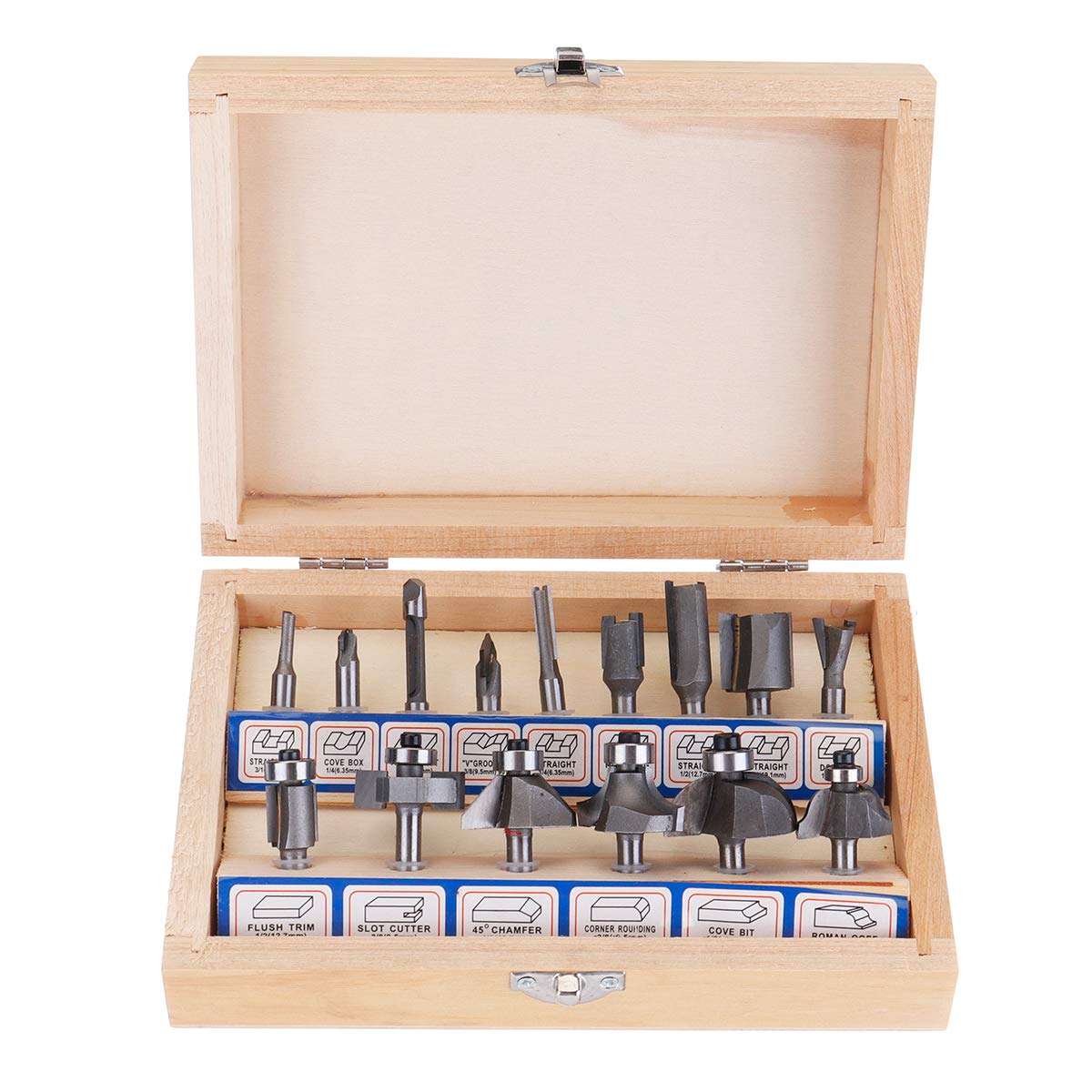 RanDal 12/15 sztuk srebrnych frezów zestaw z twardego metalu do cięcia drewna Rotary Tool-15