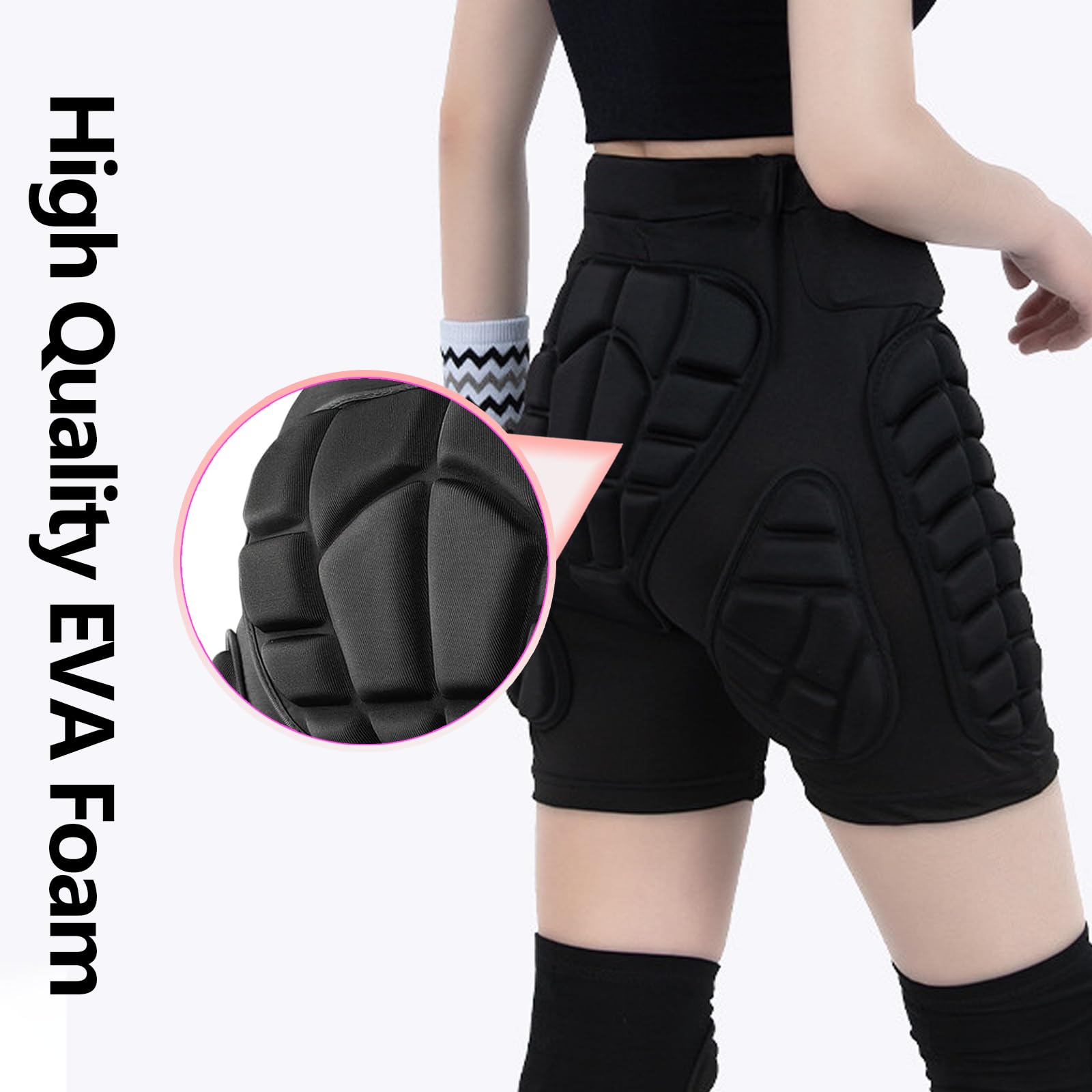 Protezione 3D Hip Butt EVA Imbottito Pantaloni Corti Protezione Gear Guard Impact Pad Sci Pattinaggio su ghiaccio Snowboard Nero