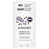 Schmidt's Aluminum-Free Vegan Deodorant Lavender & Sage with 24 Hour Odor Protection, for Women and Men, Natural Ingredients, Cruelty-Free, 2.65 oz