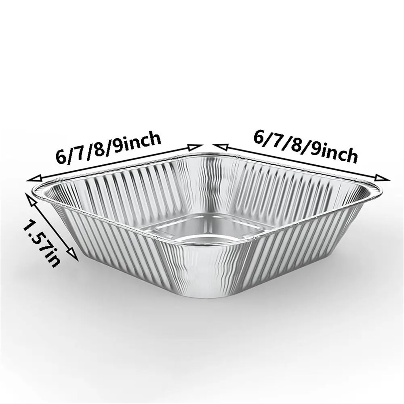 Bandejas for Hornear de Papel de Aluminio, 20 o 30 Unidades, cuadradas, prácticas y Plateadas, for cocinar y Hornear.(9x9inch 20pcs)