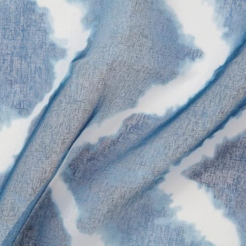 Sagalill Sheer Curtains 1 Pair (2 Panels) Blue White 57X98 404.647.00 #TOP3