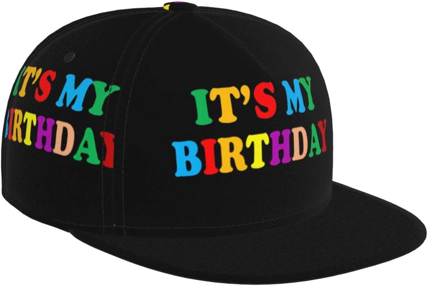 Happy Birthday Snapback Hat for Men and Women, Flat-Brimmed Hat, Adjustable Hip Hop Baseball Cap for Birthday Party