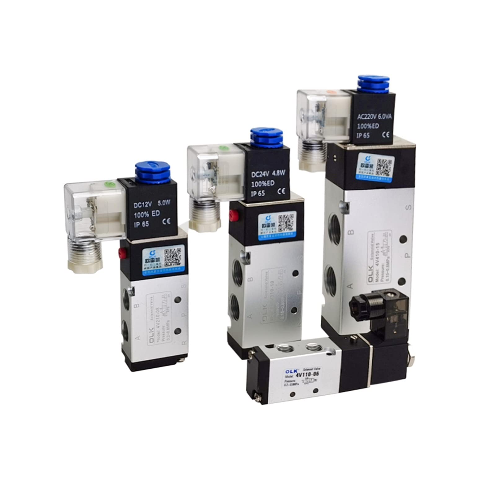 QRUYHBAJU Valve 4V210-08 4v110-06 Pneumatic 5 Way Air Valve 5/2 Electromagnetic DC12V DC24V Solenoid Valves Controller AC110V AC220V 4V310-10(4v310-10,AC220V)