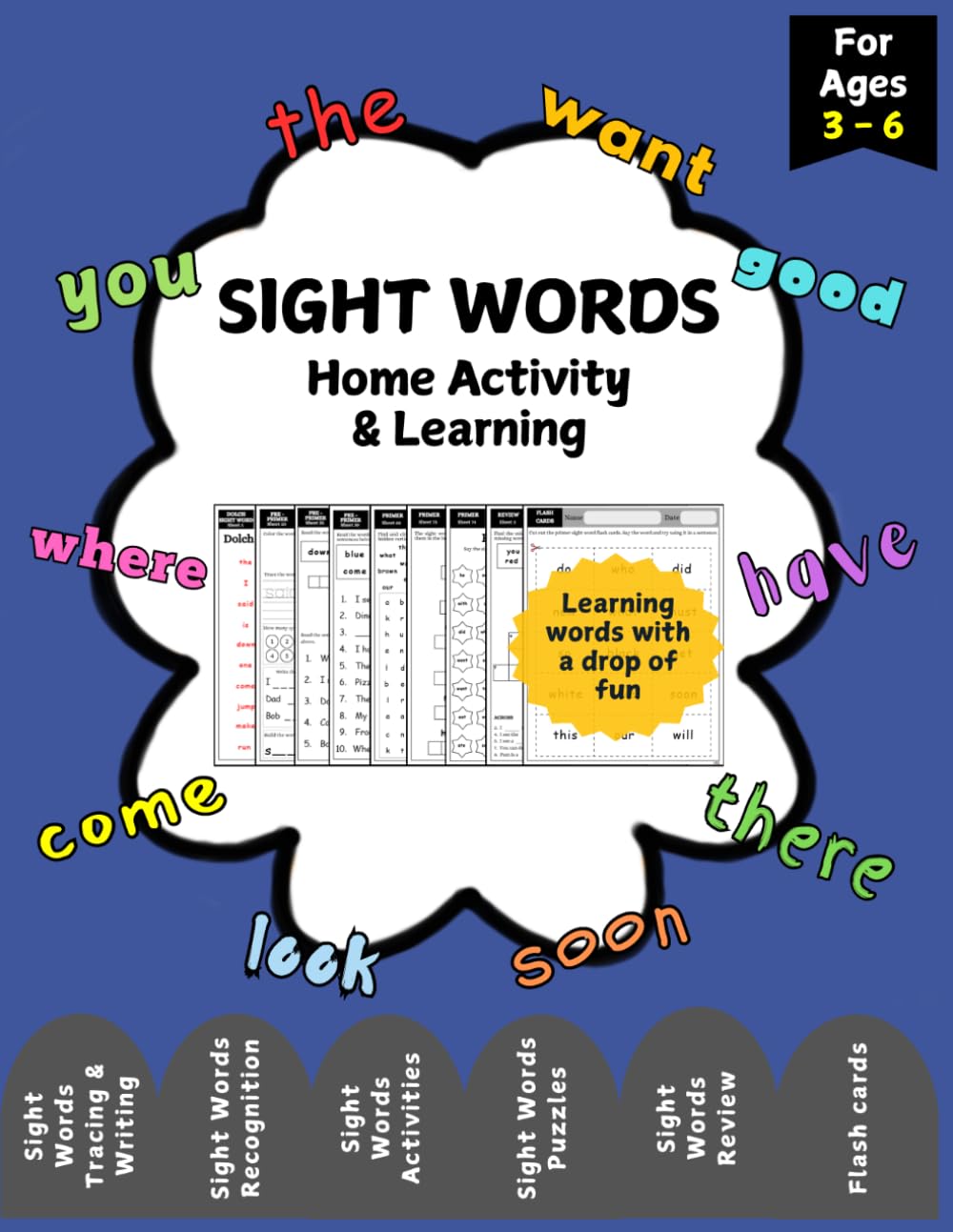 SIGHT WORDS Home Activity & Learning Book: For Grade K – 3 | 135+ Worksheets | 90+ Sight Words | Dolch Pre-primer and Primer Sight Words |Sight Words ... SERIES: An early learning series of books)