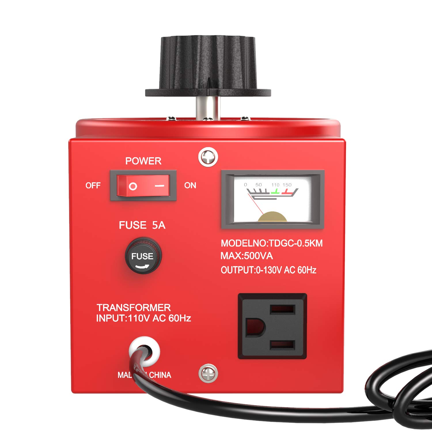 Anbull Auto Voltage Transformer AC Variable Voltage Converter Transformer AC 110V Output Autotransformer (500VA)