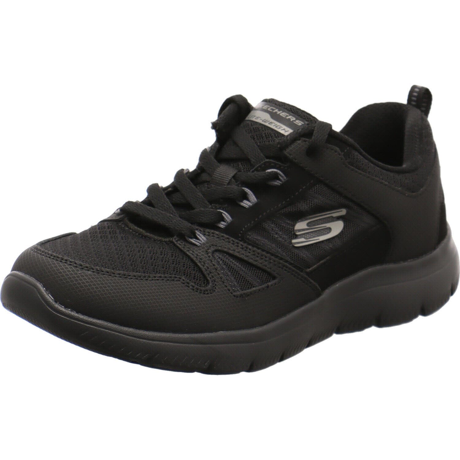 Skechers SUMMITS - NEW WORLD, Women's Low-Top Trainers, Black (Black Leather/Mesh/Black Trim Bbk), 5.5 UK (38.5 EU)