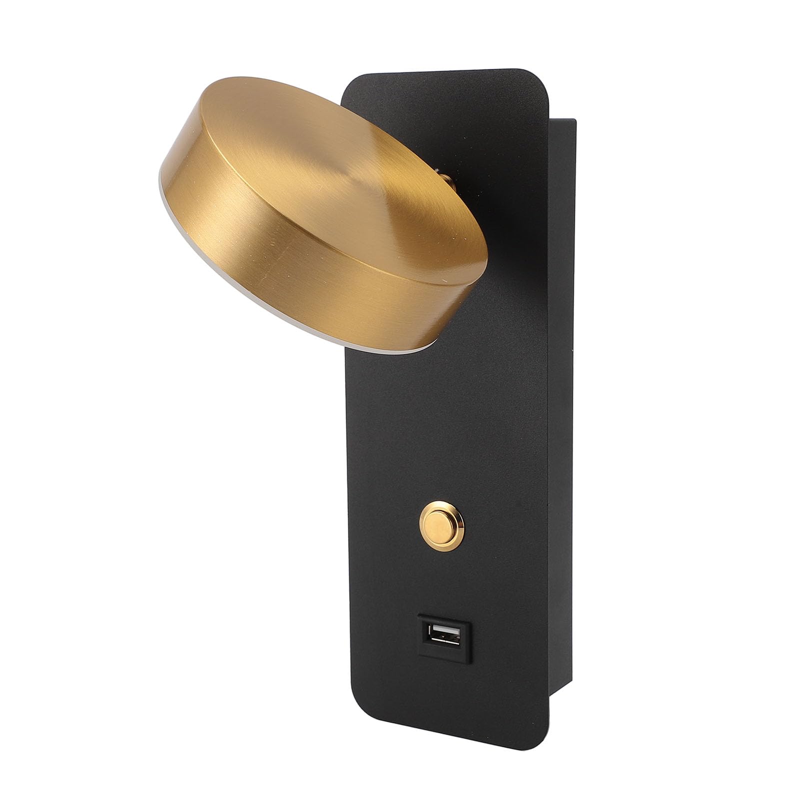 Lampy ścienne LED, Obrotowe Metalowe Kinkiety ścienne, 3 Temperatury Barwowe i Port ładowania USB, Nowoczesny Kinkiet Podłączony na Stałe do Sypialni do Czytania Przy łóżku