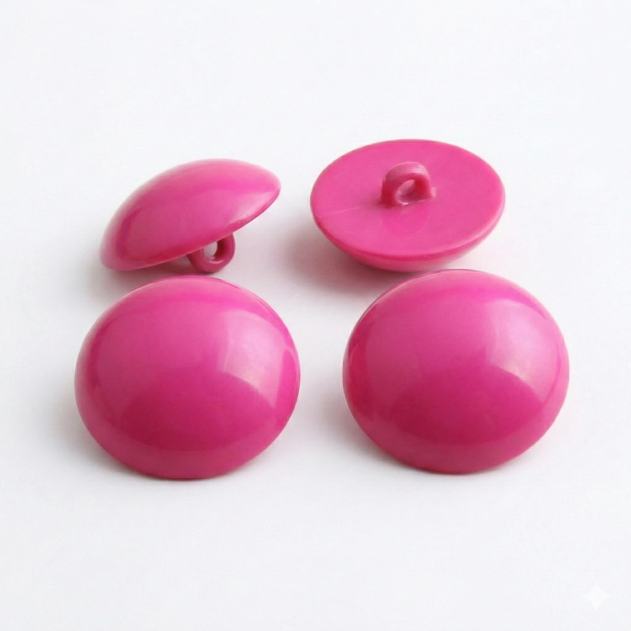 MajorCrafts 8pcs 28mm High-Grade Acrylic Large Round Mushroom Shank Sewing Buttons (Dark Rose Pink)