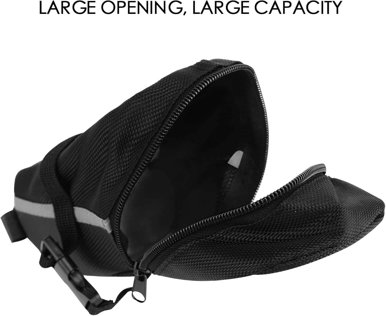1 bolsa para sillín de bicicleta, con reflectante para un paseo de seguridad, bolsa de sillín de bicicleta debajo del asiento, paquete de asiento de ciclismo para bicicletas de montaña y