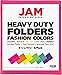 JAM PAPER Heavy Duty Plastic 2 Pocket Extra Tough School Folders - Assorted Fashion Colors - 12 Folders/Pack (2 Assorted Packs of 6)