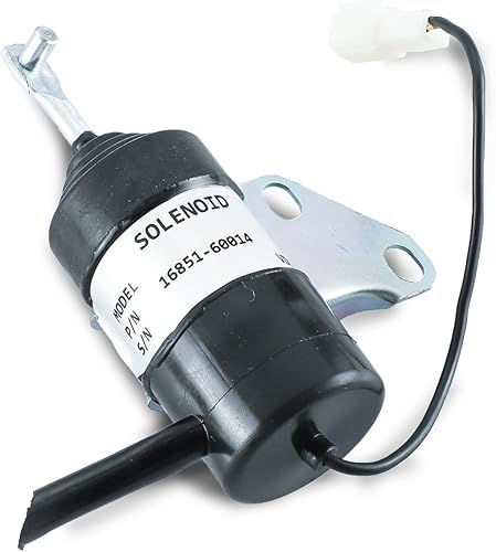16851-60014 Solenoide de apagado de combustible 16851-60010 16851-60011 16851-60012 052600-4531 101046 Reemplazo para pieza de tractor Kubota,