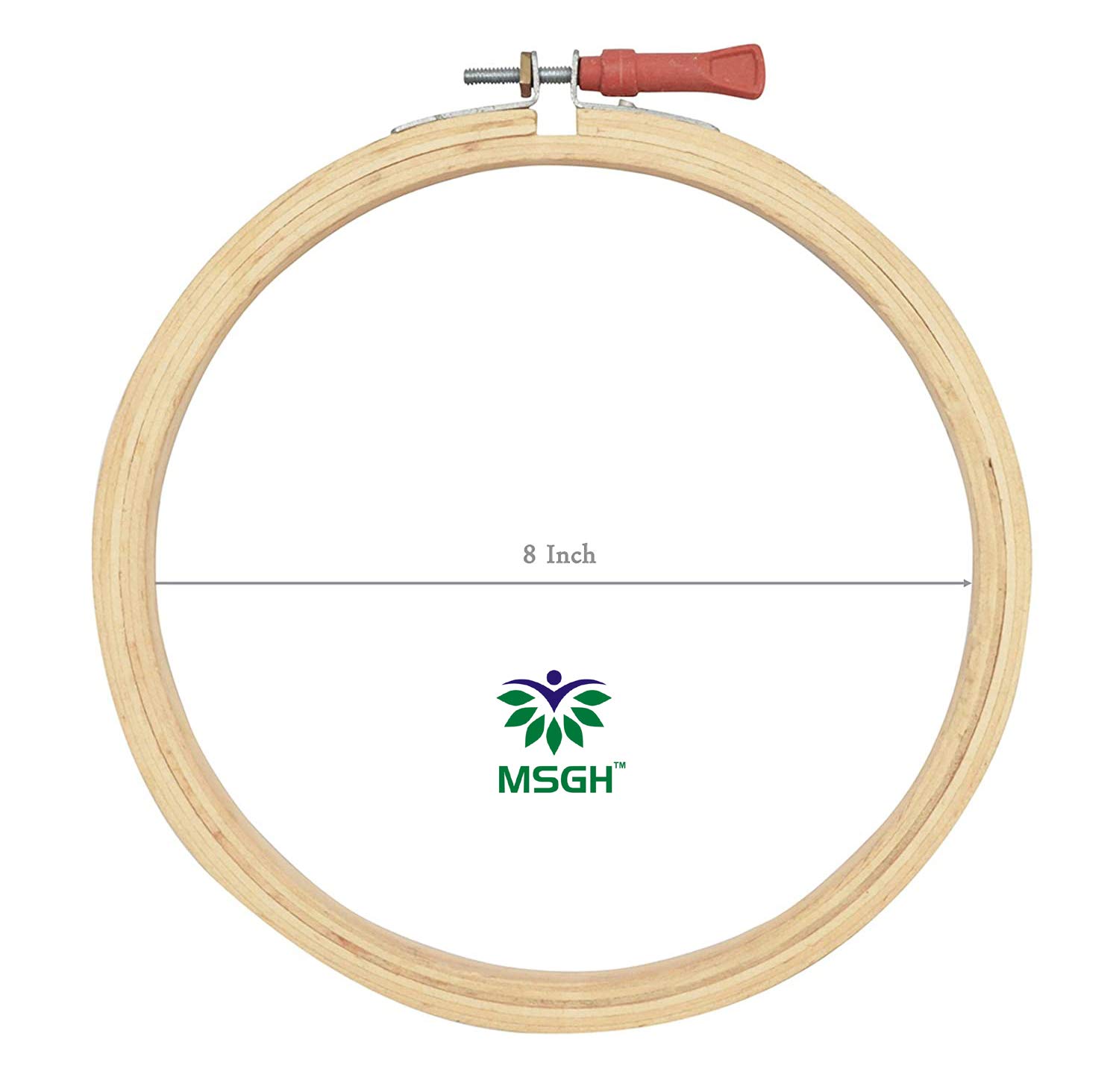 MSGH Art and Crafts Wooden Embroidery Hoop Ring Frame (Size : 8 Inches, 3 Pieces)