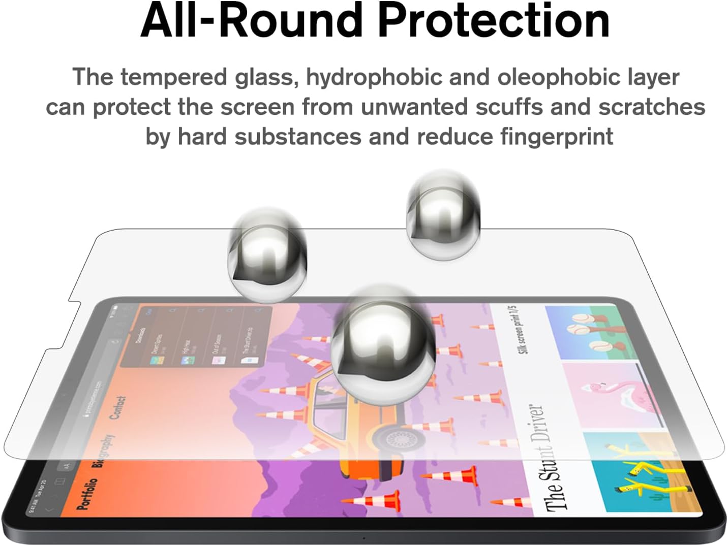 KCT Paperfeel Glass Screen Protector Compatible with iPad Pro 11 inch (2022&2021&2020&2018) / iPad Air 5th/4th (10.9 inch, 2022/2020) Draw as Paper, Anti Glare, EZ Kit | Tempered Glass, Screen Protector, Draw as Paper, with Matte Surface, EZ Kit - Image 6