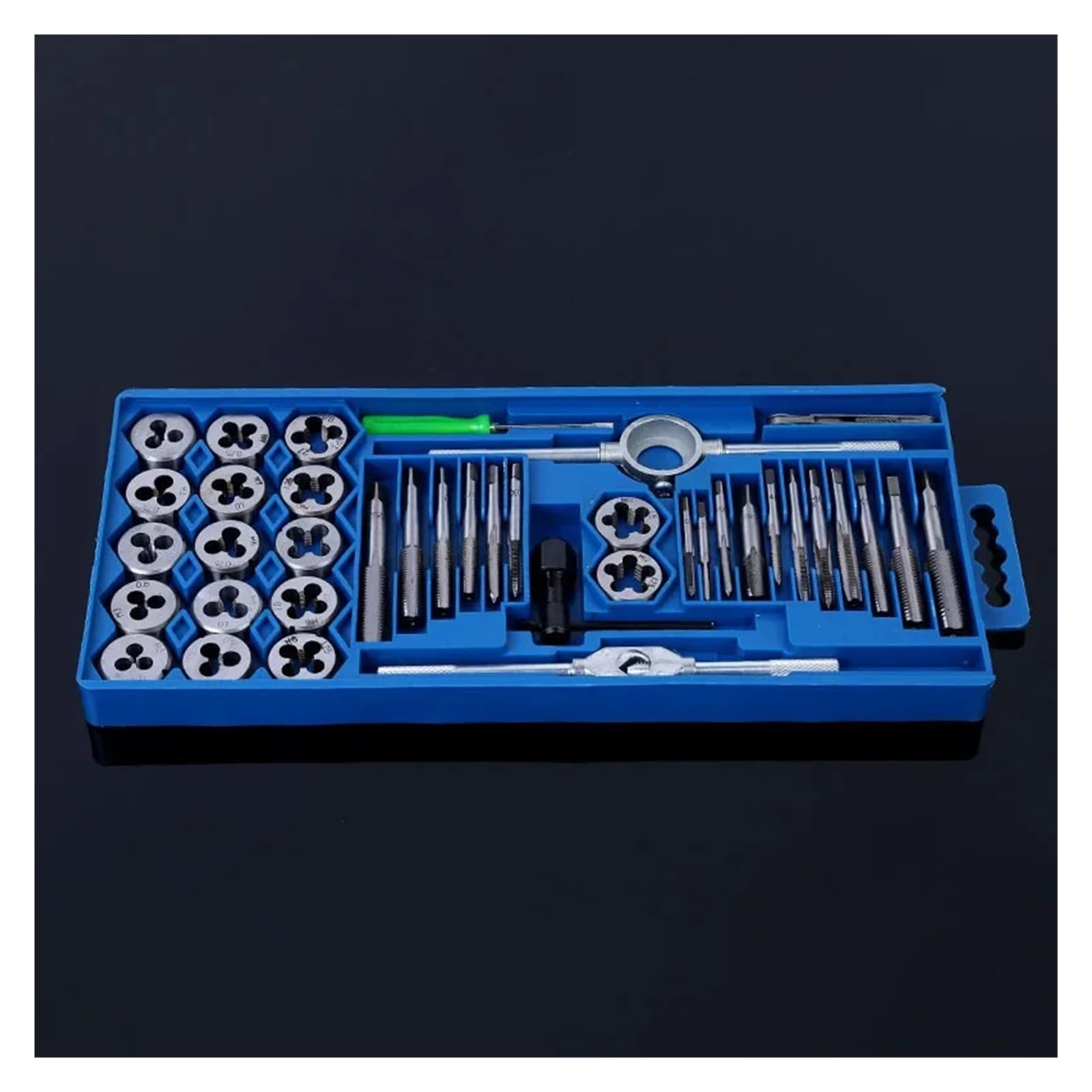 Juego de machos de roscar de 40 piezas M3-M12 con rosca métrica, llave de macho de roscar manual, herramienta de roscado de metal, juego de machos de roscar de alambre de acero