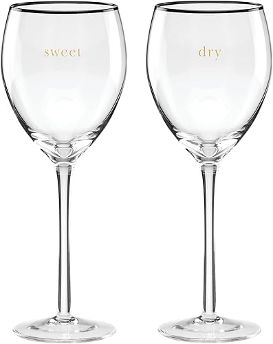 Miniatura 1 de Kate Spade New York Cheers to Us - Copas de vino dulces y secas, juego de 2, 0.88, transparente