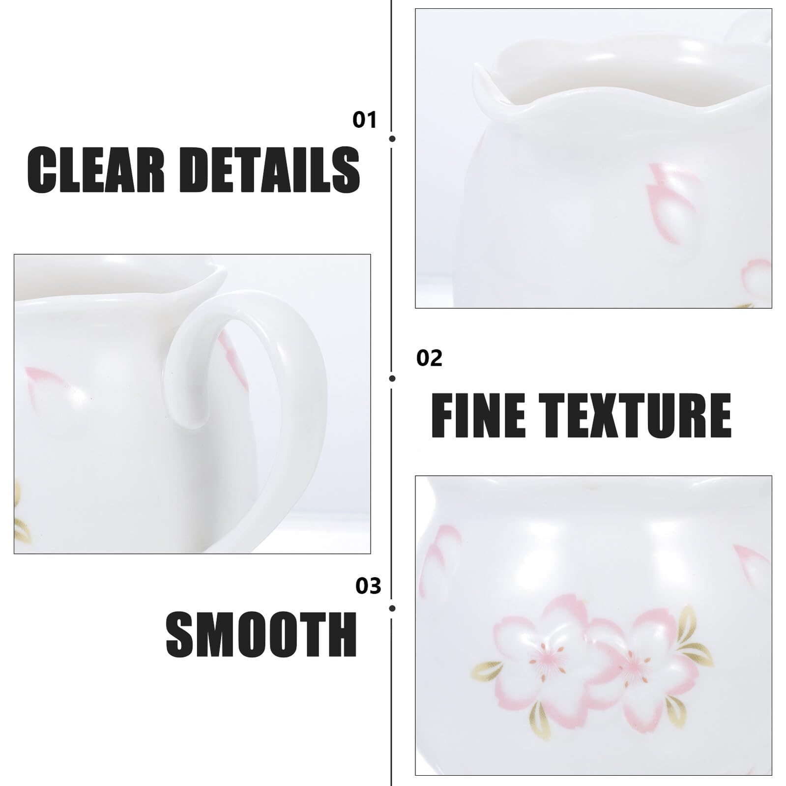 Sewroro Pot à Lait en Céramique Gaufrée Blanc et Sucrier avec Couvercle Blanc Ensemble 2 Pièces pour Café Maison et Restaurant