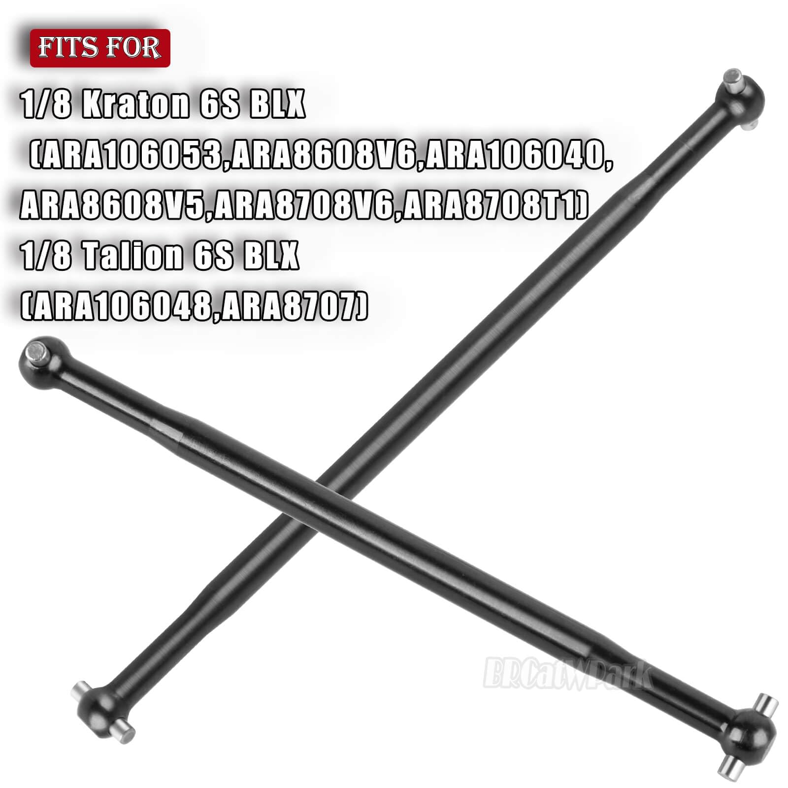 BRCatWPark RC Drive Shaft Dogbone Upgrades Part for 1/8 Kraton 6S BLX Talion 6S BLX,Front Rear Centor Driveshaft Axles Dogbone,Replace #AR310472#AR310460,Black