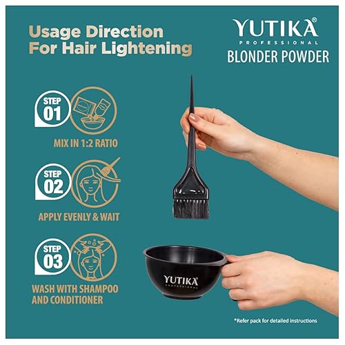 Miniatura 6 de Yutika Professional Blonder Bleach Powder Hair Lightener  Blanqueador para aclarar el cabello con brillo rubio  Levanta hasta 8 niveles - 2.11 onzas