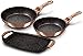 Berlinger Haus Rose Gold Set di 2 Padelle Induzione 22- 26cm, 1 Bistecchiera 36*23 cm, Alluminio Forgiato, Antiaderente Ecologico Marmo senza PFOA, Design Metallic Line, Adatto a Tutti i Fornelli