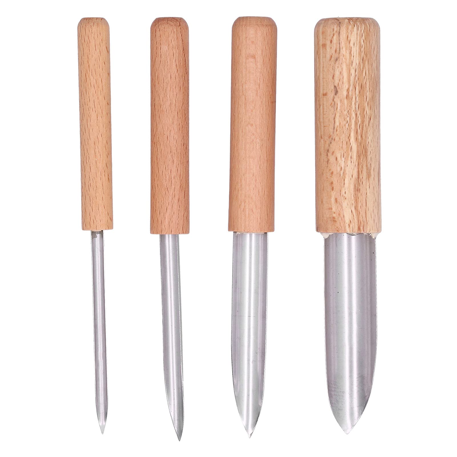 NIKOU 4pcs Semi Round Clay Hole Cutter Stainless Steel Pottery Punch Hole Sculpting Tool