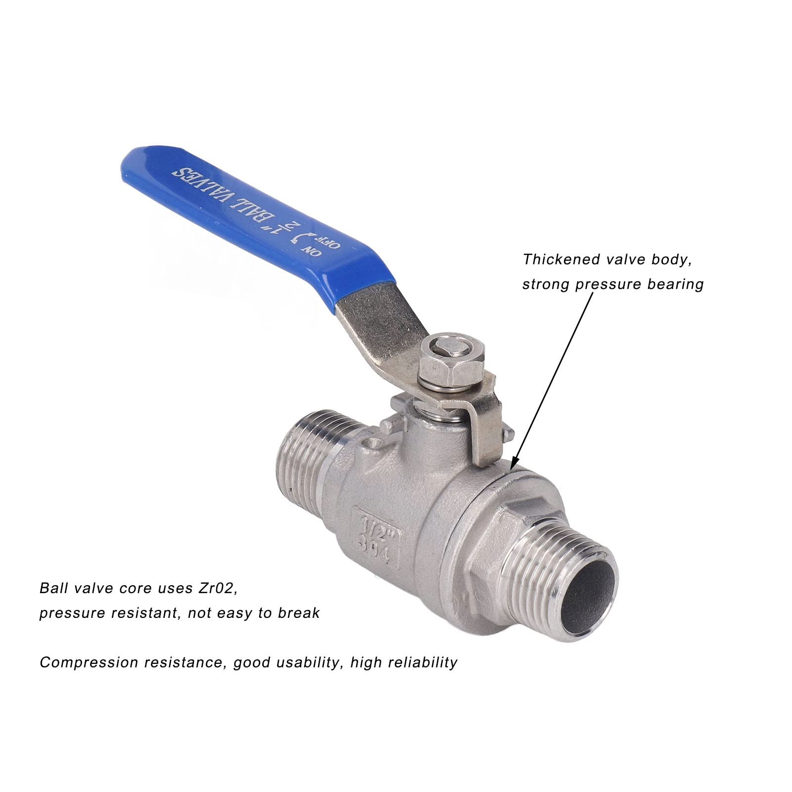 Válvula de bola, válvula de bola de rosca macho antifugas 1000 WOG 1/2 pulg. DN15 for bomba de agua Válvulas Eléctricas