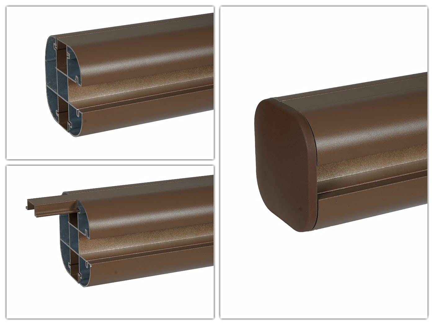 Mendler Pannello supplementare frangivento fendivista Obliquo SX Privacy Sarthe WPC Alluminio Premium 95cm Teak