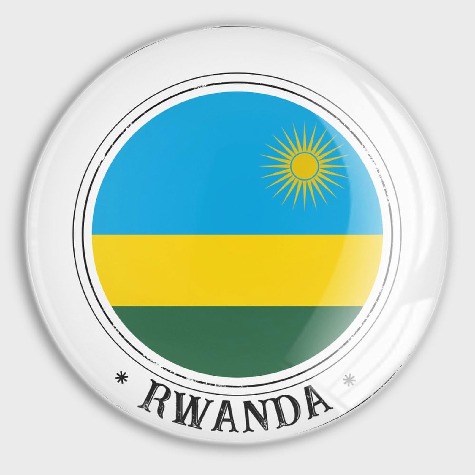 Aimants ronds puissants en verre Rwanda pour réfrigérateur et tableau magnétique