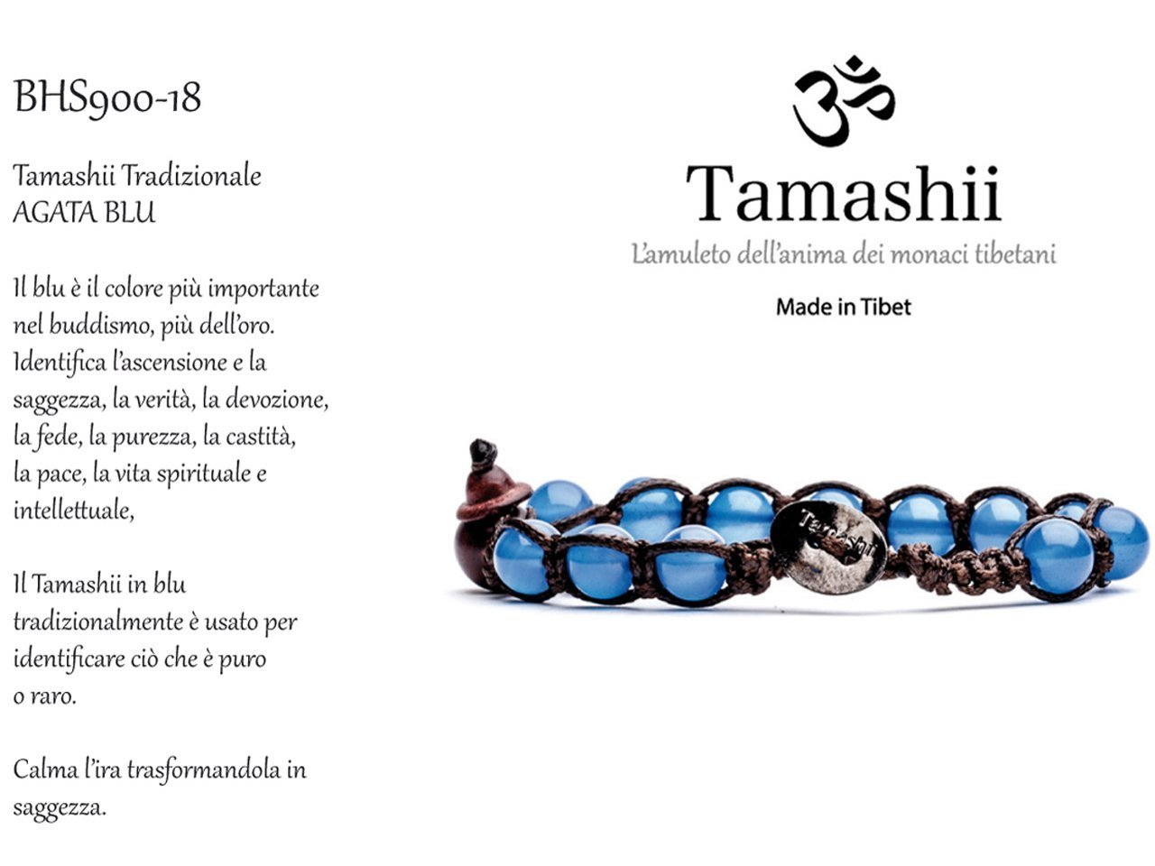 Tamashii Bracciale tibetano in Agata Blu BHS900-18
