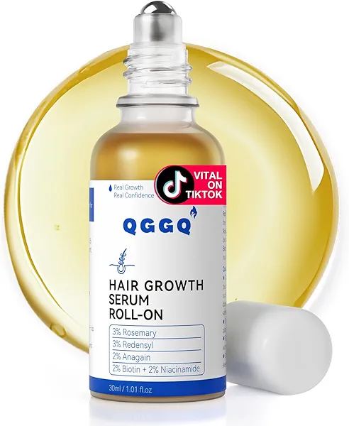 Hair Growth Serum Roll-On 30ml | Patented Blend with 3% Rosemary, 3% Redensyl, 2% AnaGain, Biotin & Niacinamide | No-Rinse, Fast-Absorbing | For Thinning Hair & All Hair Types (1.01 Fl Oz (Pack of 1))