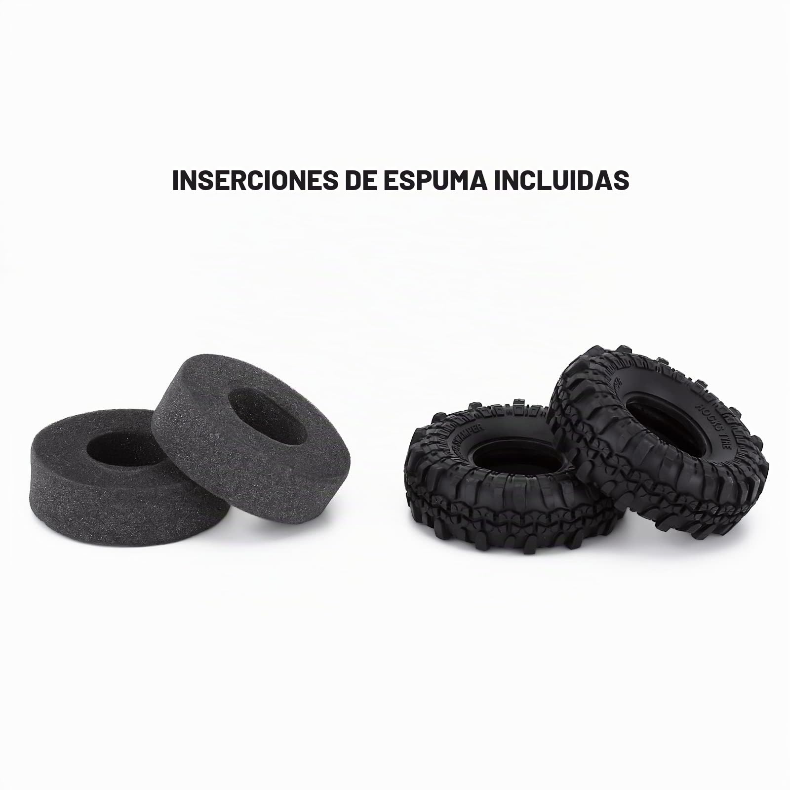 INJORA 4PCS 1,9 Neumáticos para 1:10 RC Rock Crawler Axial SCX10 90046 SCX10 III AXI03007 Tamiya CC01 D90 D110