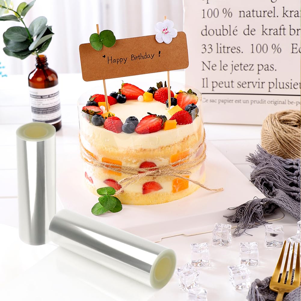 Acetato Per Pasticceria Torta Collare 20Cm,Rotolo Acetato Trasparente,Colletto Per Torta Mousse Pellicola Per Bordi Torta