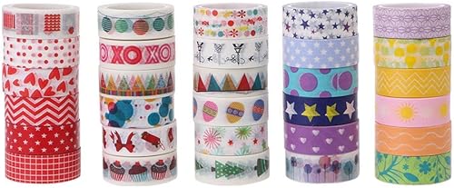 PulaboDecorative Christmas Washi Tape Paper DIY Scrapbooking Cinta adhesiva Escolar Oficina Material Color Aleatorio 1 Rollo Duradero y Útil Hermoso