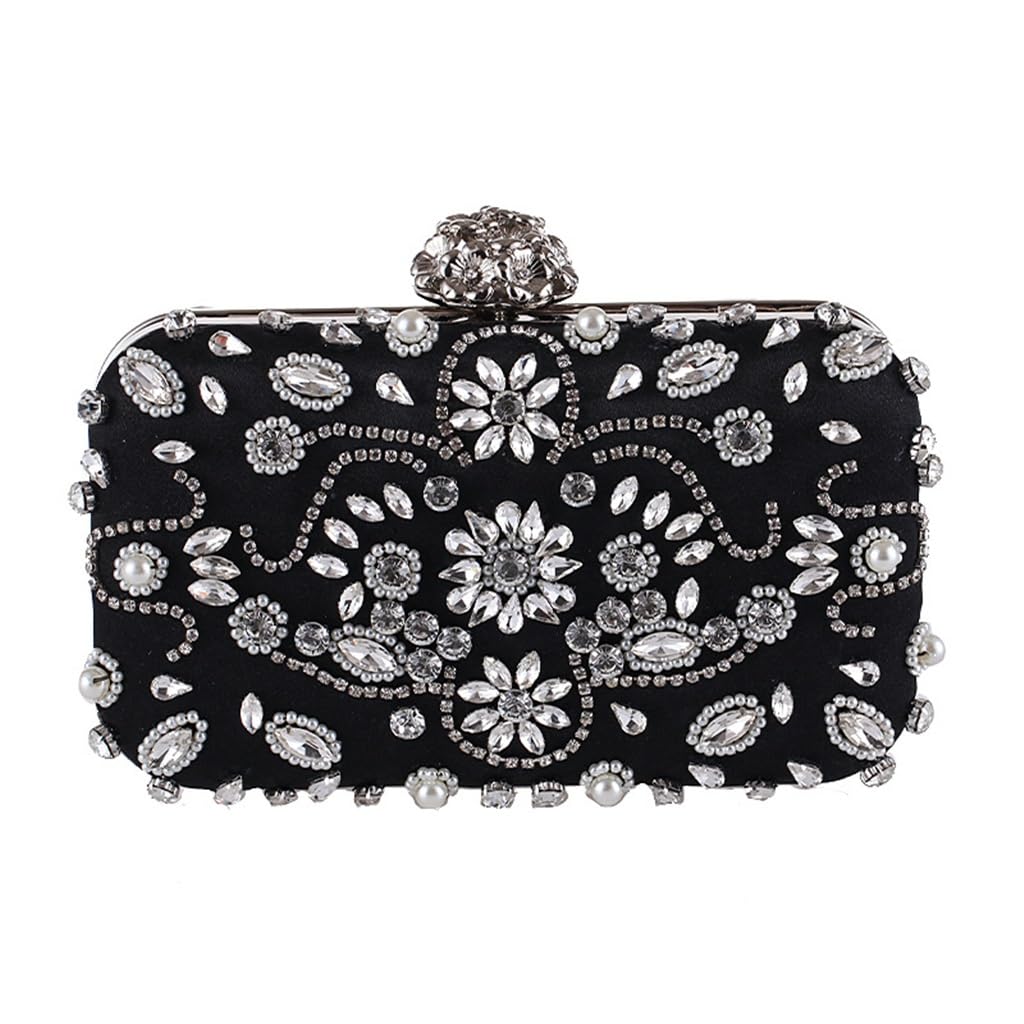 Sac de soirée pochette en diamant perles : sac de robe de banquet argenté
