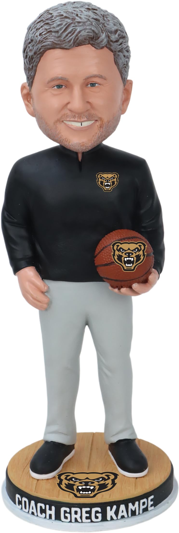 Greg Kampe Oakland Golden Grizzlies Black Shirt Bobblehead College