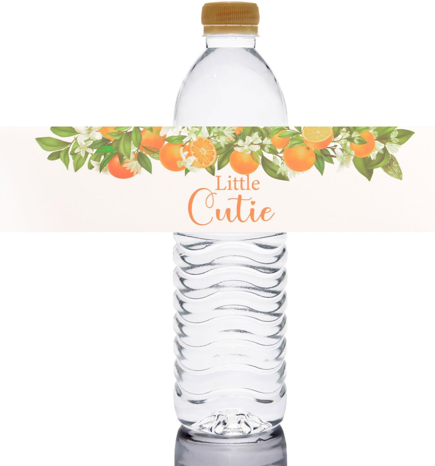 Cute Orange Theme Bottle Labels, 48 PCS Self-Adhesive Little Cutie Water Bottle Stickers for Happy Birthday Party Stickers