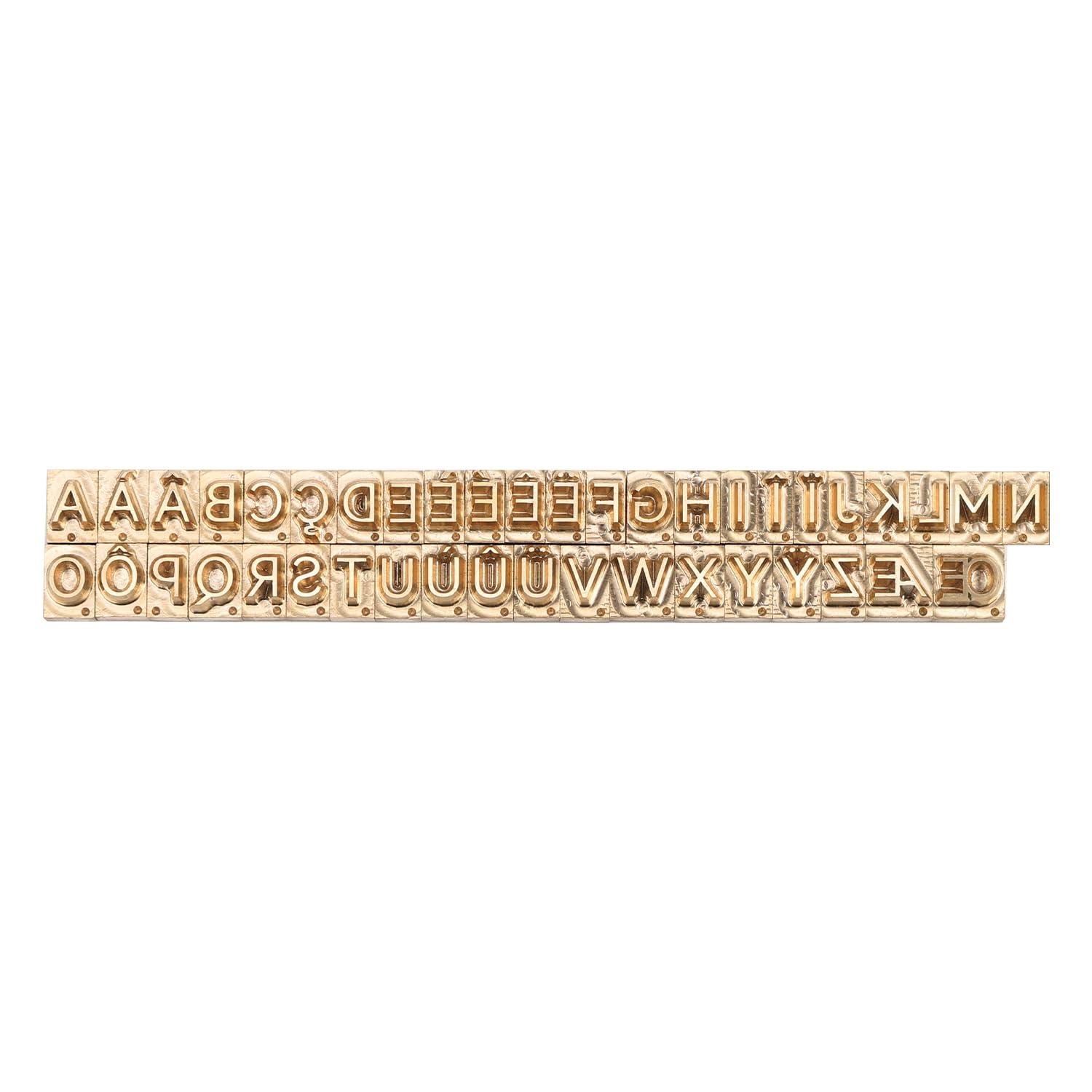 WUTA Juego de 42 sellos de latón y piel, juego de sellos para cuero, metal y joyas, accesorios para máquinas de estampación de láminas A-Z (juego G)