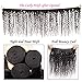 ALI JULIA Hair 3-pack Bundles 10A Malaysian Virgin Curly Hair Weft with 1pc Free Part 44 Lace Closure Unprocessed Human Hair Extensions Natural Color (14 16 18+12inch closure)