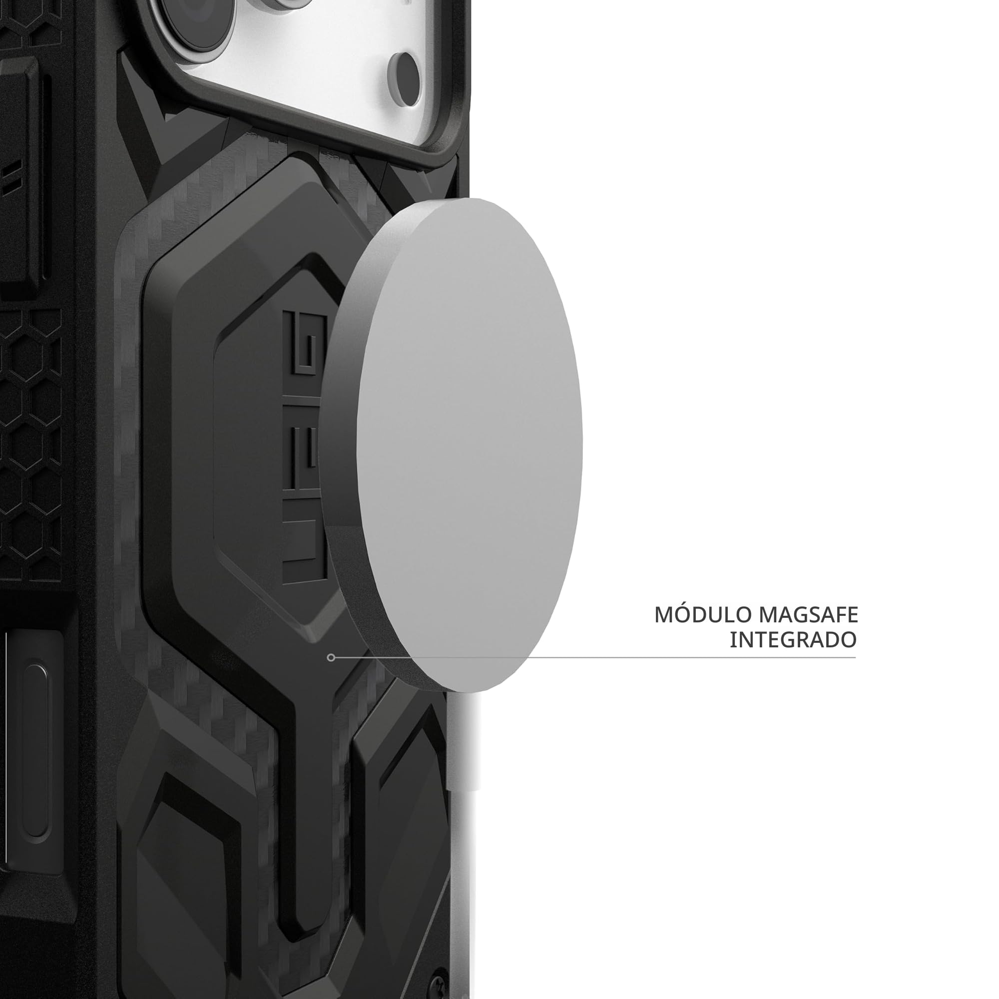 Urban Armor Gear Monarch Pro Funda Compatible con Apple iPhone 17 Pro Max Carga Inalámbrica Magnética Protección 5 Capas Fibra de Carbono