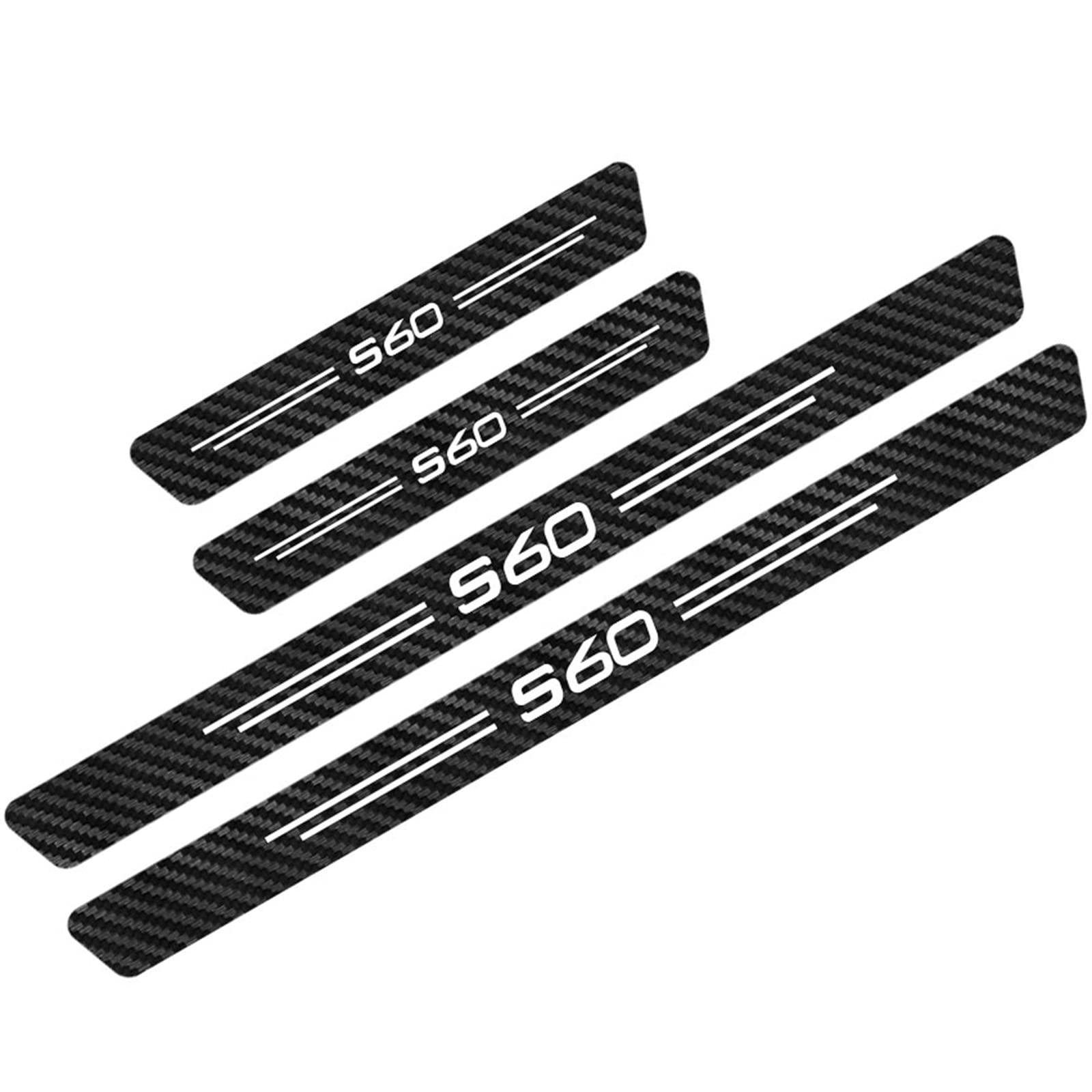 Symilov 4Pcs Car Door Sill Protector for Vo-lvo XC40 XC60 XC70 XC90 S60 S80 S90, Anti Scratch Carbon Fiber Threshold Edge Entry Guard Stickers Kick Plates Styling Accessories, S60