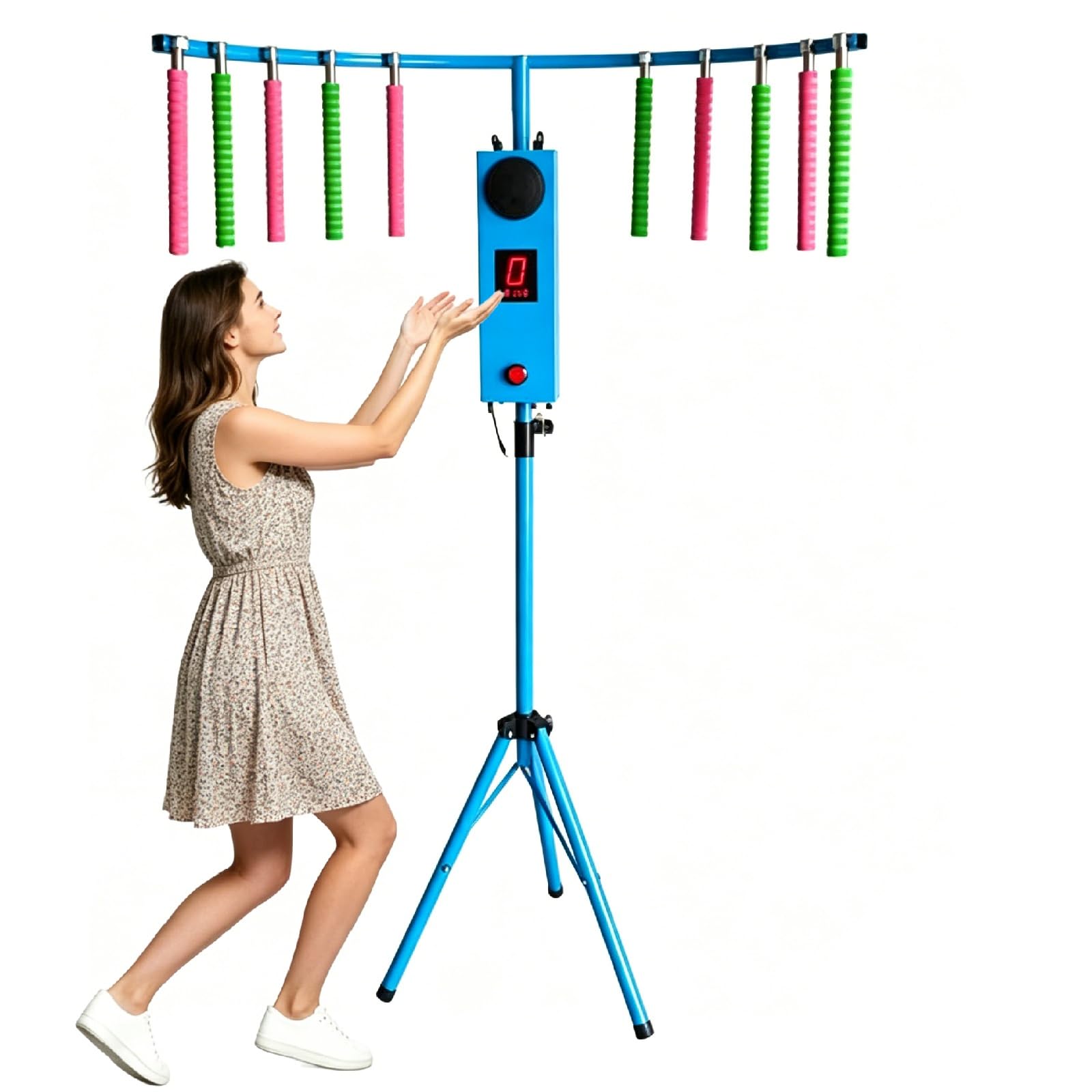 Maszyna do gry Drop Stick Challenge, gra zręcznościowa do treningu szybkości reakcji z pilotem, regulowany poziom trudności, przenośna gra rodzinna na karnawał, festiwal, imprezę, event