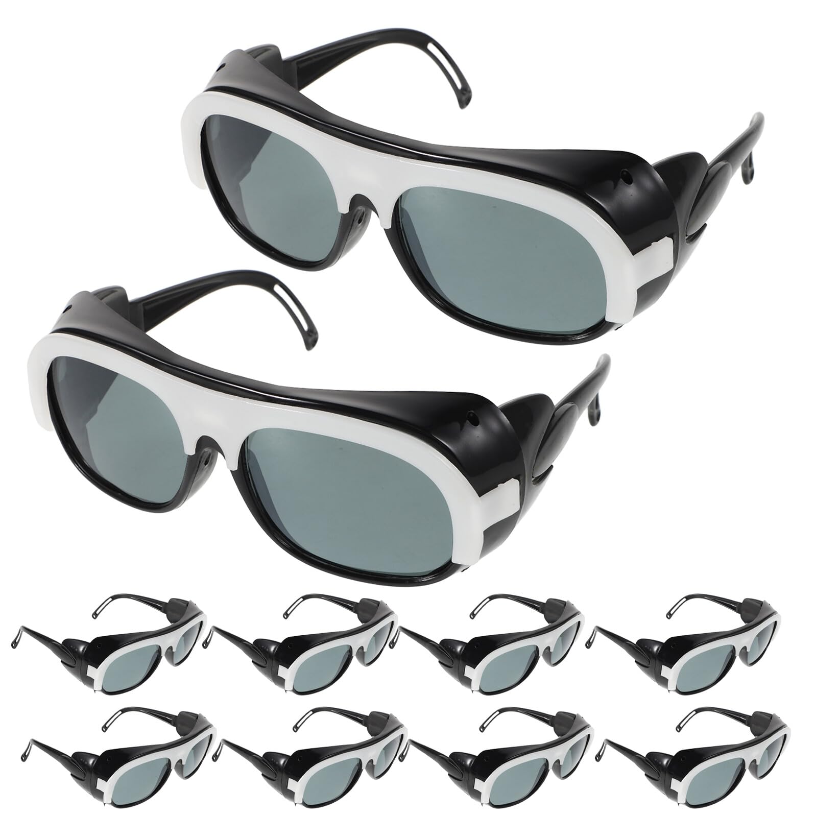 10 Gafas de Seguridad para Soldar Lentes de Alta Definición, Ajuste Cómodo Almohadillas Nasales y Ganchos para Oreja, Resistentes y Compatibles de Soldadura para Profesionales