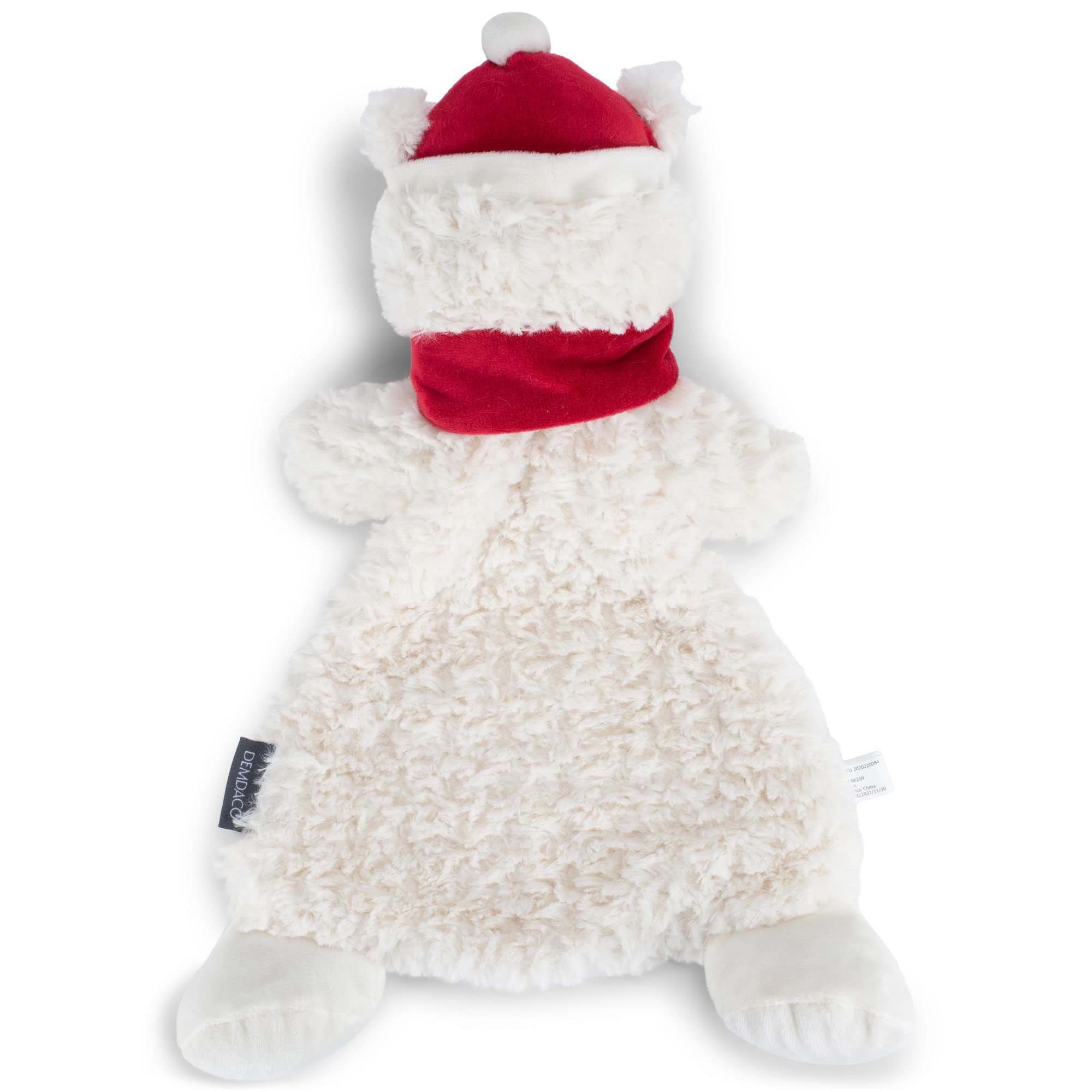 DEMDACO Cozy White Polar Bear Polyester Fiber Children's Plush Christmas Rattle Blankie